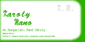 karoly mano business card